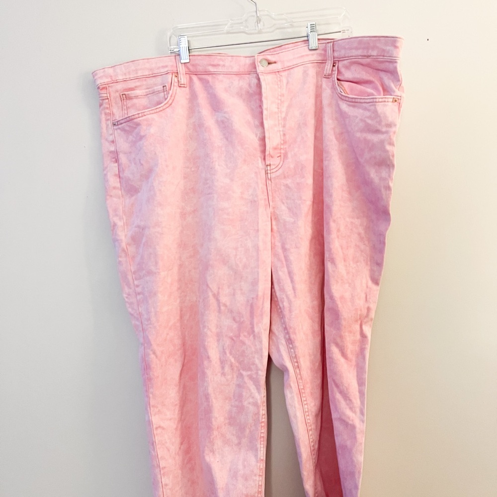 pink denim jeans